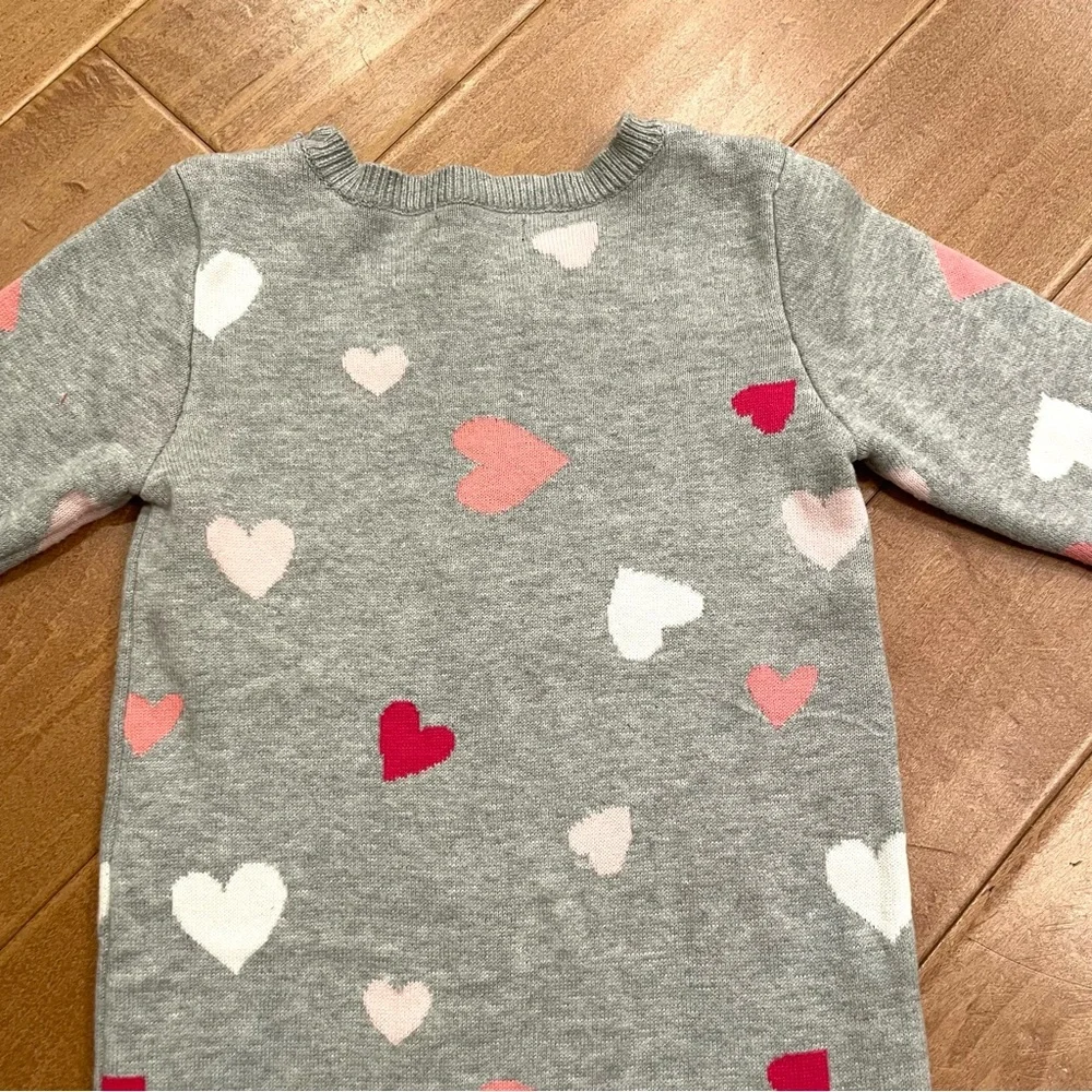 Baby Gap Knit Sweater Set One-Piece 12-18 months Grey Pink White Red Hearts